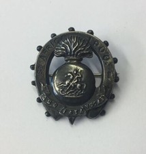Antique Solid Silver 1900 South Africa Fusiliers Sweetheart Brooch 3.5cm