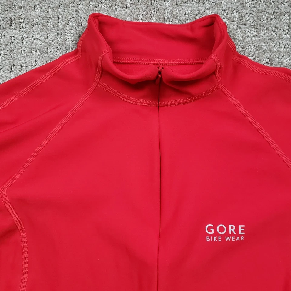 Chaqueta de ciclismo GORE BIKE WEAR para mujer XL roja cuarto cremallera cortavientos manga larga Foto 2 de 4