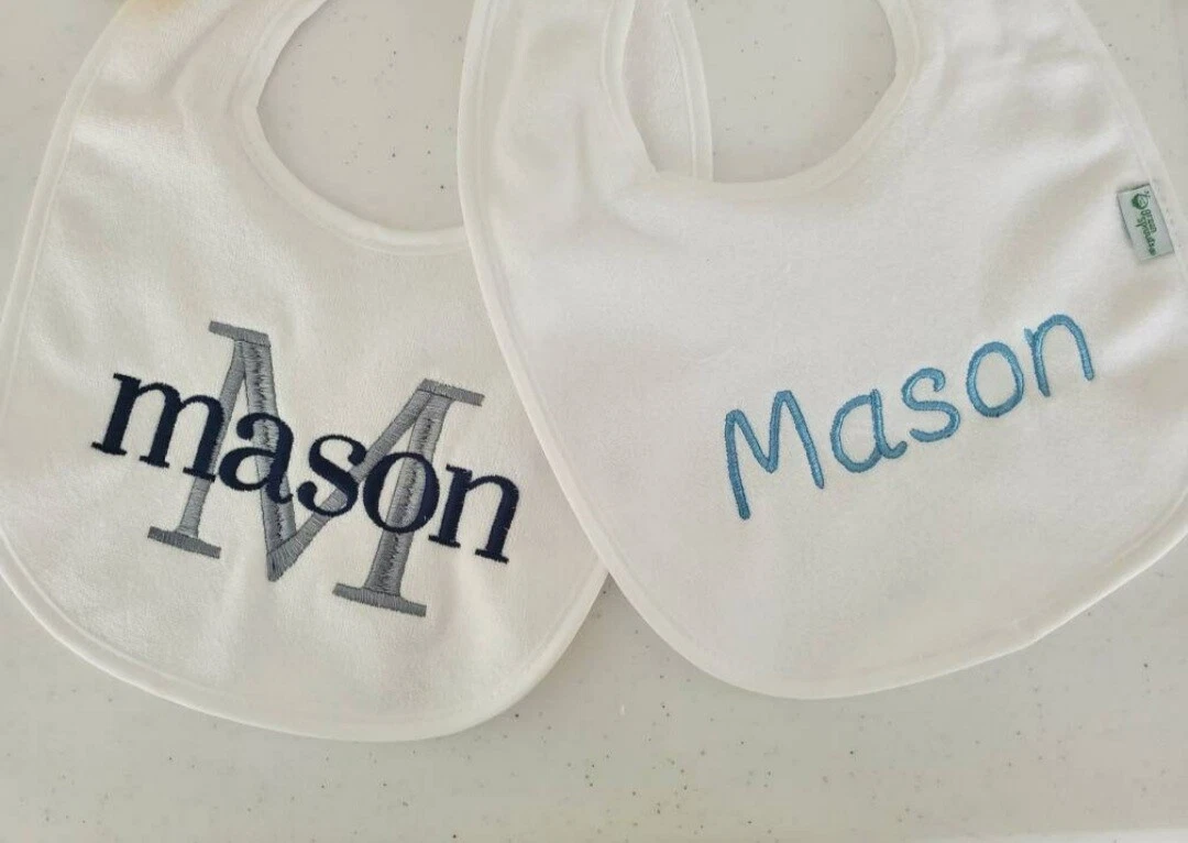 Monogrammed baby bibs 2025