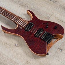 Mayones Hydra Elite 7 Headless 7-string Guitar Snakewood Trans Dirty-red Satine
