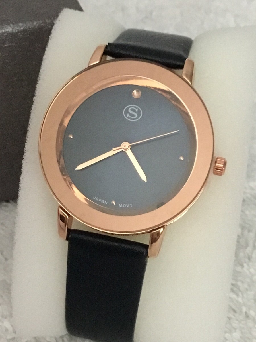 ロッド STRADA GOLD SG-PBF67MLRX DESIGNO Strada Water Resistant Japanese Movement Rose Gold/Navy Watch New7