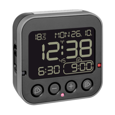 TFA 60.2552.01 Bingo 2.0 Funkwecker digital Negativdisplay 2 Alarmzeiten Snooze