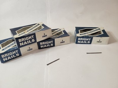 Steel and Wire Products Co Bright Nails 6 and 8 Finish - (4) Opened Boxes