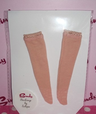 Sindy Doll Stockings By Eclipse Pale Salmon Pink Thigh High  Hold Up Stockings