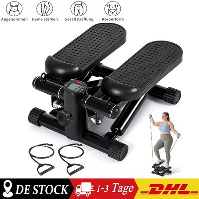 2 in 1 Mini-Stepper für Zuhause mit Power Ropes, Up-Down Swing Stepper, Monitor