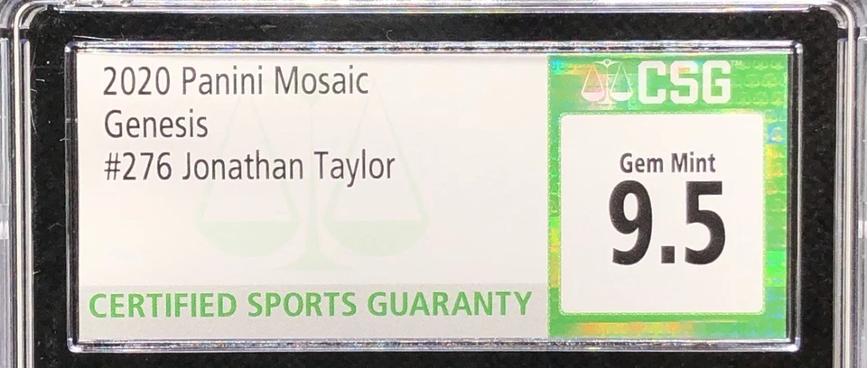 Mosaic Jonathan Taylor 2020 “debut en la NFL” Genesis Prizm SSP Case Hit RC #276 ¡9,5!! Foto 2 de 4