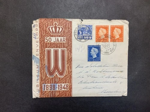 Netherlands East Indies 1948 FDC 1st day cover 50th Anniversary Queen Wilhelmina