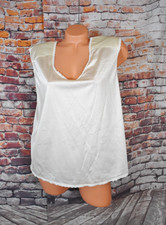 Velrose Vintage Plus Size 2X Satin Camisole W Shoulder Pads Off White Lace Trim