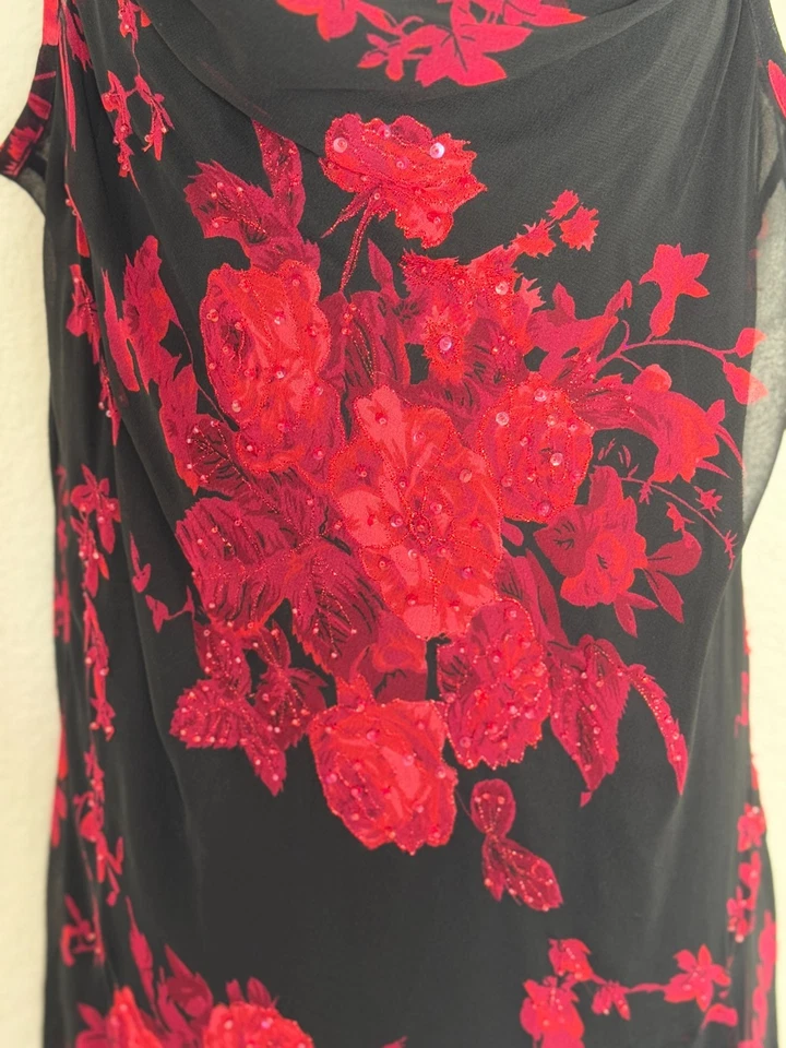 Vestido Midi De Colección Y2K Con Cuentas XL Vestido Floral Hada Grunge Capricho Romance Oscuro Foto 4 de 4