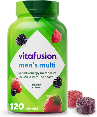 Adult Gummy Vitamin Supplement for Men, Berry Flavored, A, C, D, E, B6, B12, Dai