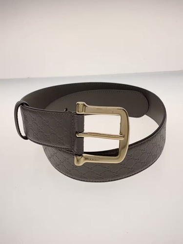 GUCCI Belt, Faux Leather, Gray, Plain, Women's, 281548