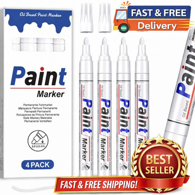 Tire Ink Permanent Marker Tyre Lettering Paint Pen Waterproof 4 Pack White