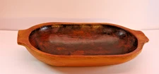 Vtg Lg Primative Wooden Dough Bowl Trencher Hand Carved 17x9" Farmhouse Cottage