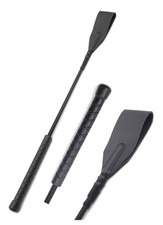 RIDIN Genuine Leather Riding Crop, Crop Leather, Equestrian 16, Black