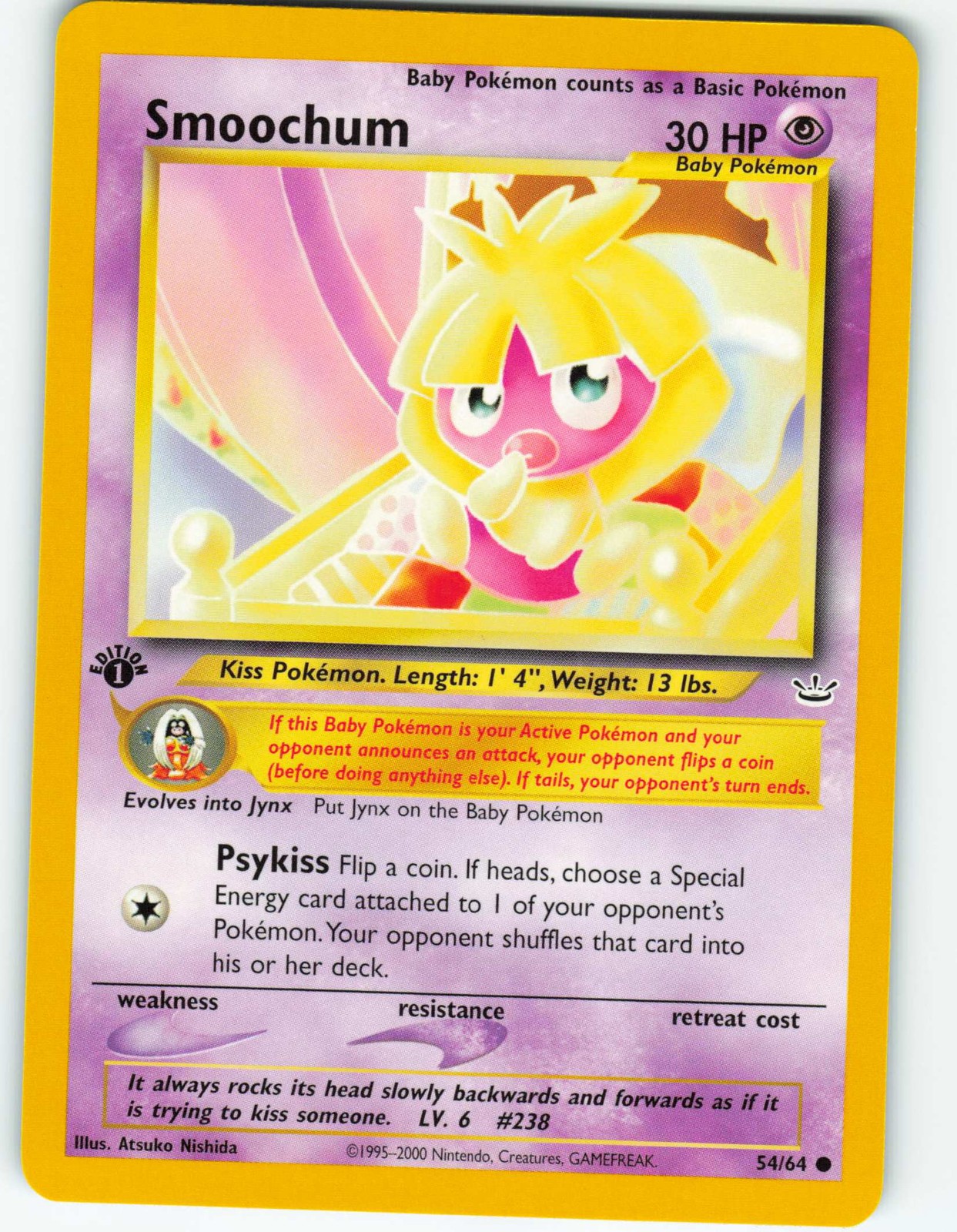 Smoochum - 1st Edition - 54/64 Neo Revelation - Pokémon TCG - 2001