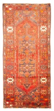 Vintage Hand-knotted Runner Rug 3'1" x 6'9" Traditional Oriental Wool Carpet