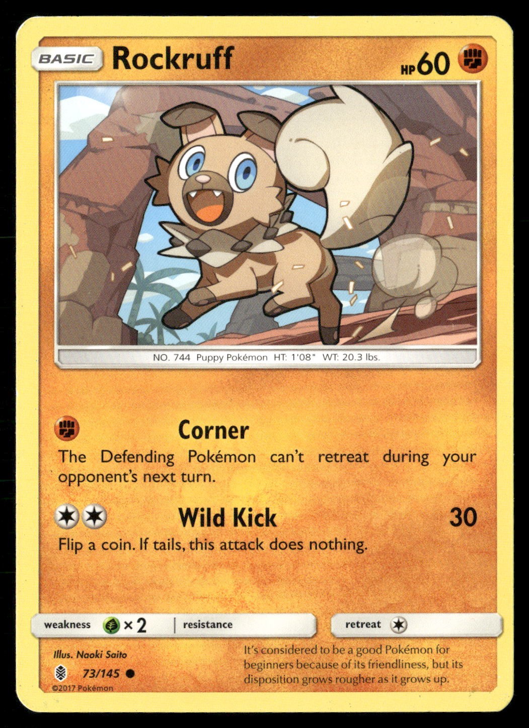 Rockruff 73/145 Common Guardians Rising Pokemon Moderately Played