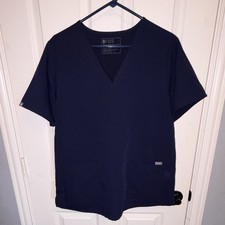 FIGS Technical Collection Navy Blue XL Scrub Top Unisex Solid Medical Uniform
