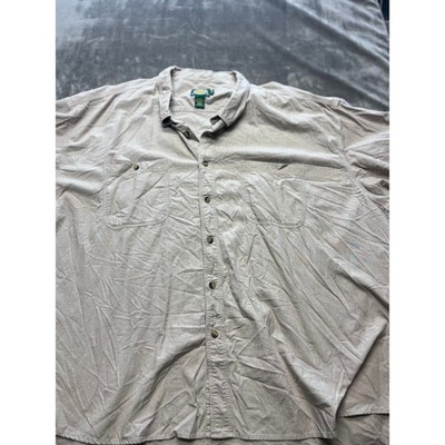 Cabelas Mens 2XL Reg Tan Long Sleeve Button Up Shirt 100 Cotton Outdoor Gear