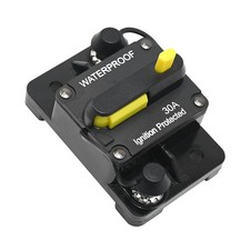 30 Amp Circuit Breaker, Waterproof, Manual Reset, 12V-48V DC, Marine, Boat, ATV