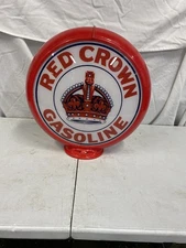 RED CROWN GASOLINE 13.5" Gas Pump Globe - Reproduction - 16" Tall