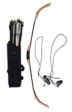 Bow and Arrow Set With x11 MSTJ-78HS 500 Carbon Arrows And x6 Wooden Arrows