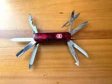 Victorinox Swiss Army Knife Midnight Mini Champ Ruby Red 58mm w/15 Functions