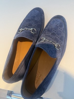 blue gucci dress shoes New Gucci Men's Leather Fringed Brogue Lace-Up Shoes Dark Blue US 10