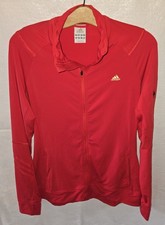 adidas Climalite Women's Red Full Zip Lightweight Track Jacket Size L