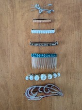 Vintage Hair Barrettes, Set Of 7