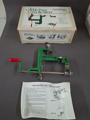 White Mountain Apple Parer Corer Slicer Peeler With Box And Instructions USA