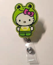 Hello Kitty Frog Retractable Badge Reel