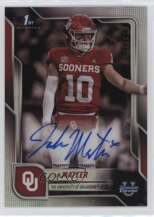 2025 Bowman U Chrome Prospect Refractor 73/299 John Mateer #BCA-JM Auto