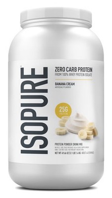 NEW!! Isopure Zero Carb Whey Protein Isolate Banana Cream GF rBST Free 3lb Keto