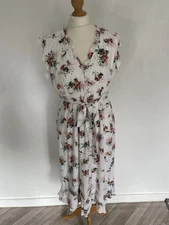 Apricot UK 14 Dress Floral Long Belted Cottagecore Stretch