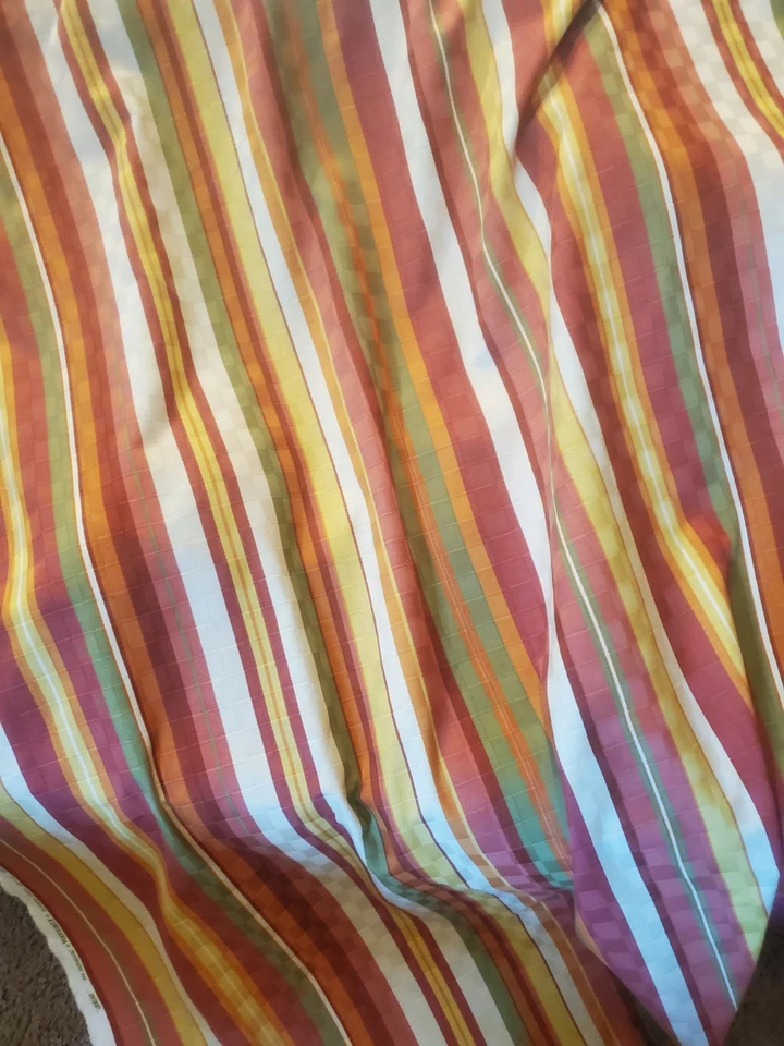2 Yard Fabric Remnant Waverly "Linear" Screen Print Stripes Home Decor - Image 2 of 4
