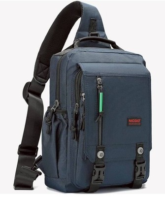 NICGID Sling Chest Backpack 14.1'' Laptop Travel Crossbody Shoulder Bag Blue