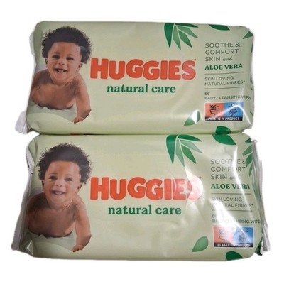 Huggies Natural Care Disposable Baby Wipes - 56 Count Per Pack Lot Of 2 = 112