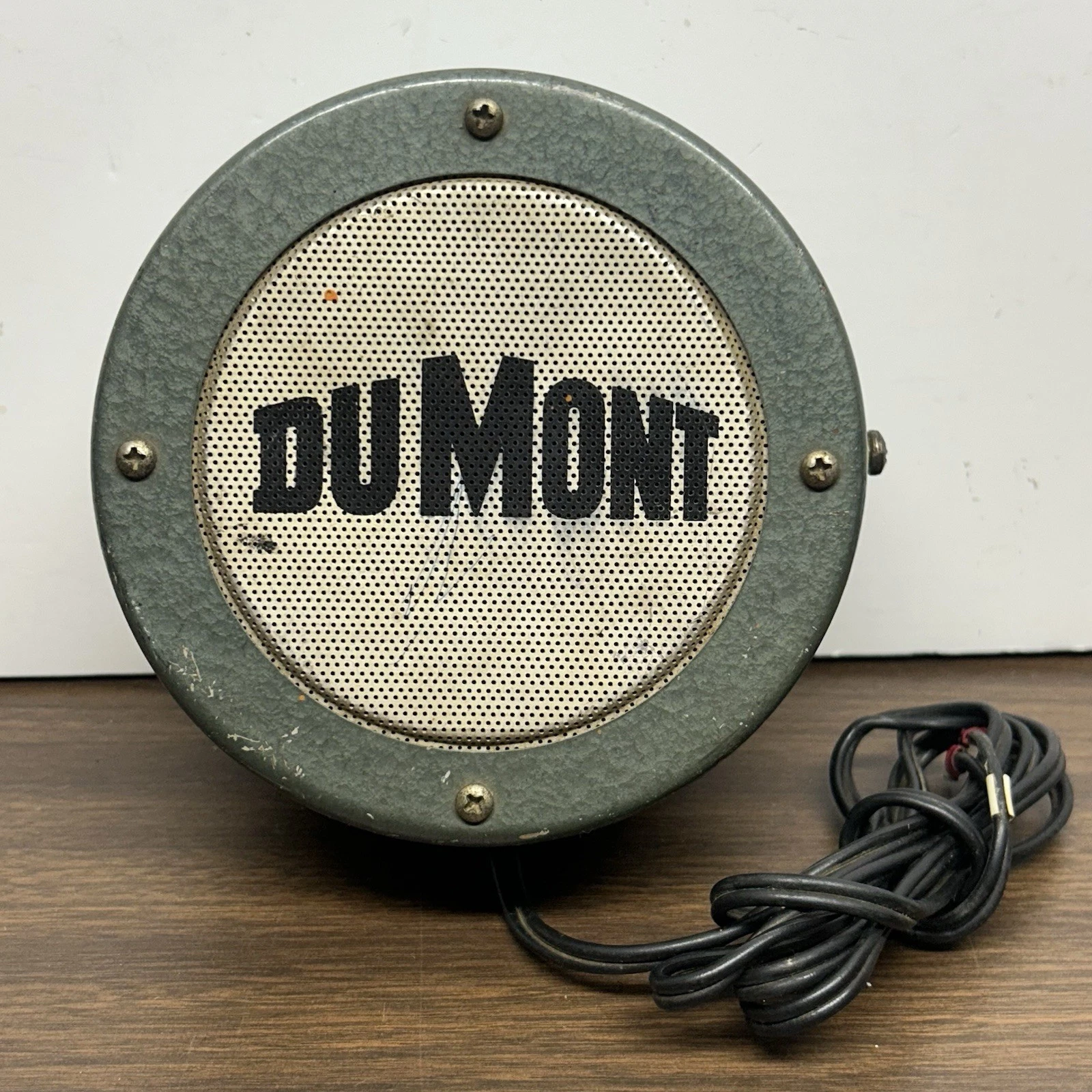 Vintage DuMont Round Metal External Monitor Speaker TV Radio Studio Untested image 1