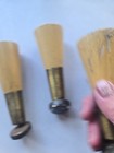 Vtg Set Of 4 Mid Century MCM Tapered Gold Tip Wood Furniture Legs 5” Screw In — photo 8