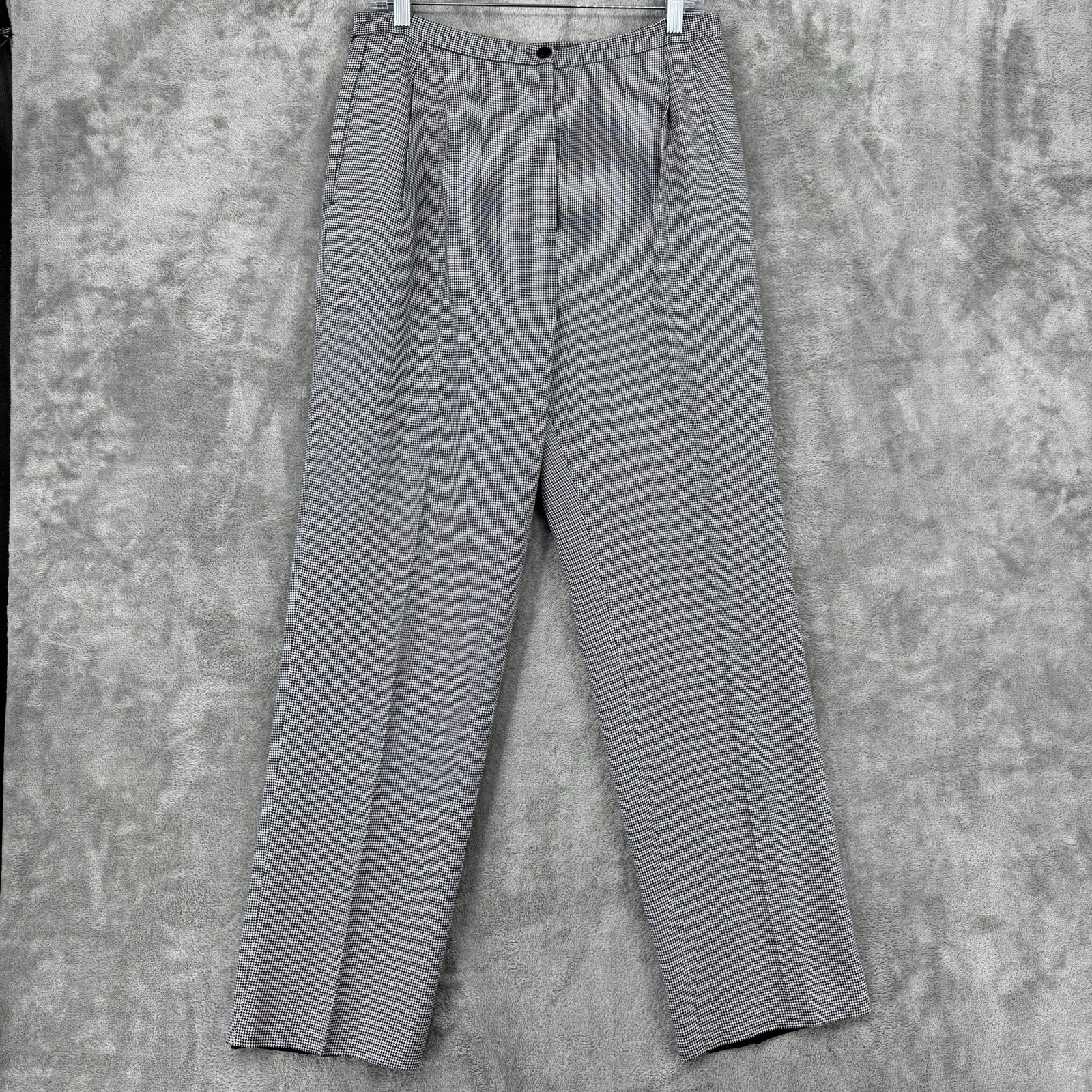 Le Suit Pant Suit 8 Houndstooth Pleated Blazer Preppy Career Office Academia