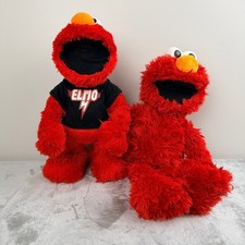 Sesame Street Elmo Plush Toy Lot of 2 Red Kids Stuffed Animals Let's Rock Hasbro