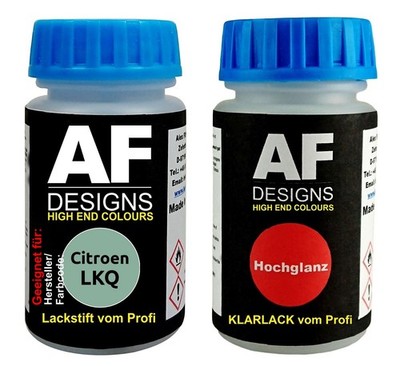 Lackstift für Citroen LKQ Vert Opale Metallic + Klarlack je 50ml Autolack Basisl