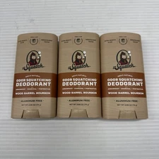 3-Pack Dr. Squatch Men's Natural Aluminum-Free Deodorant | Wood Barrel Bourbon