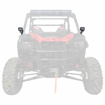 Polaris General Custom A-Pillar Mount Brackets with 3'' Pod Lights 2016-2022+