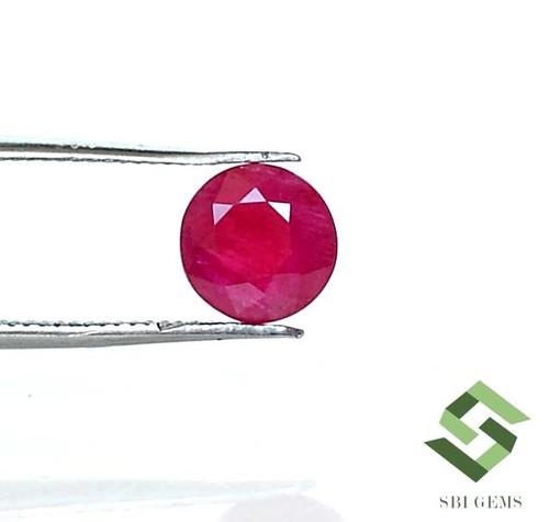 6.75 mm Certified Natural Ruby Round Cut 1.16 CTS Mozambique Loose Gemstone - Picture 5 of 7