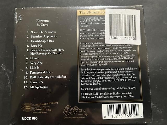 In Utero by Nirvana (US) (CD, Jan-1997, Mobile Fidelity
