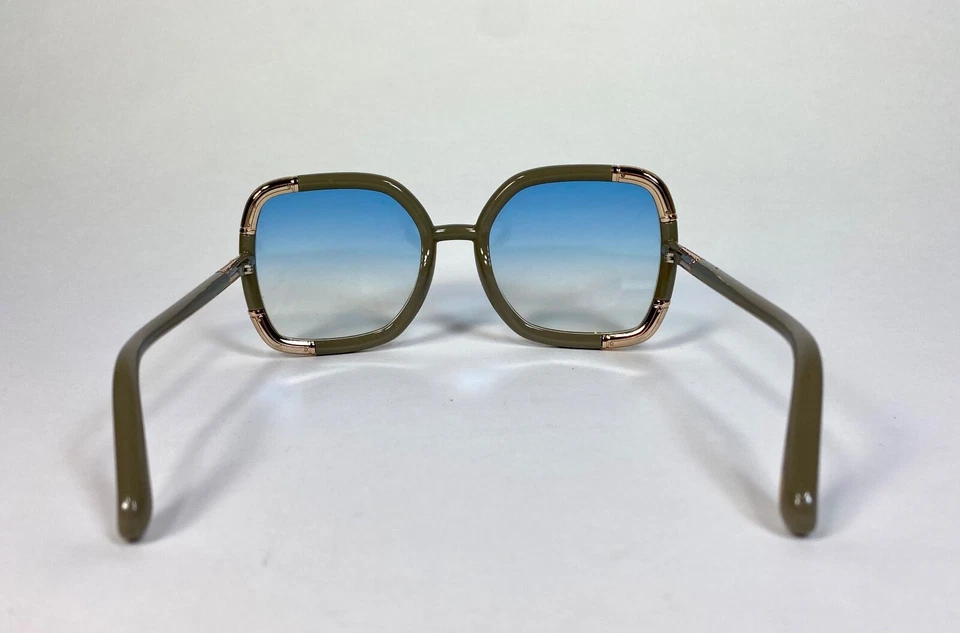 Óculos de sol moderno por volta de 2013 DVF Diane Von Furstenberg amostra rara lente grande - Imagem 3 de 4