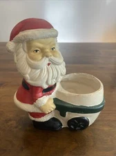 Santa Planter Ceramic Centerpiece Geerlings Candy Nut Holder Christmas 1987 Deco