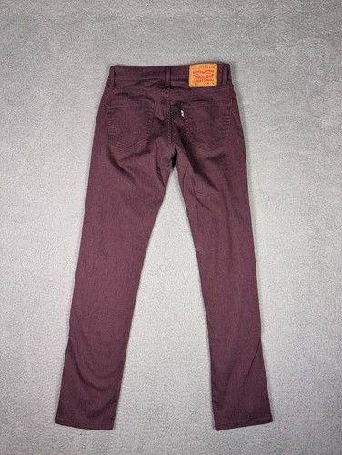 Levis 511 Chino Pants Mens 28x32 Maroon Slim Fit - Picture 2 of 10